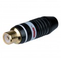 VITALCO RG14 Gniazdo RCA Cinch na kabel do 5,6mm pozłacane czarno-białe