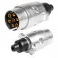 Wtyczka przyczepowa 7-pin 12V/24V aluminiowa na kabel AMIO