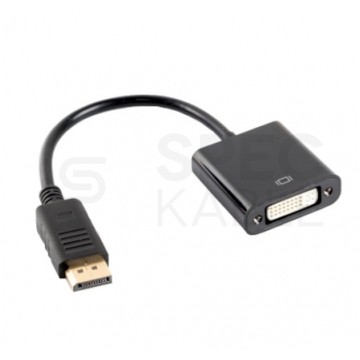 Adapter DisplayPort -> DVI-I (24+5) Dual Link (wtyk / gniazdo) Full HD czarny 10cm LANBERG