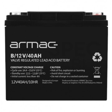 Akumulator AGM uniwersalny 12V 40Ah bezobsługowy (M6) ARMAC