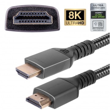 AUDA CableTime Kabel HDMI 2.1 8K Ultra High Speed CERTYFIKOWANY 8K@60 4K@120 1m