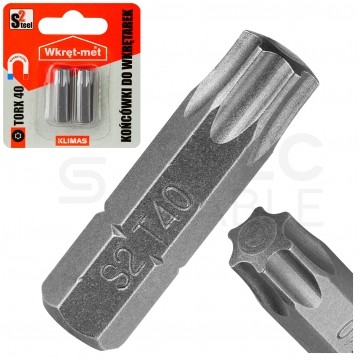 Bity do wkrętarki TORX TX40 25mm 1/4" HEX KLIMAS 2szt