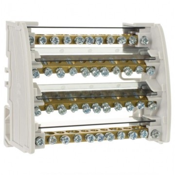 Blok rozdzielczy modułowy Listwa łączeniowa 4x11 160A na szynę DIN TH35 4x (16x 35mm2 + 28x 10mm2) PAWBOL