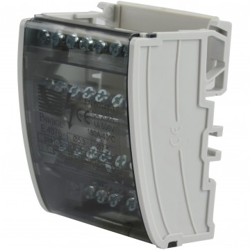 Blok rozdzielczy modułowy Listwa łączeniowa 4x7 160A na szynę DIN TH35 4x (8x 25mm2 + 20x 10mm2) PAWBOL