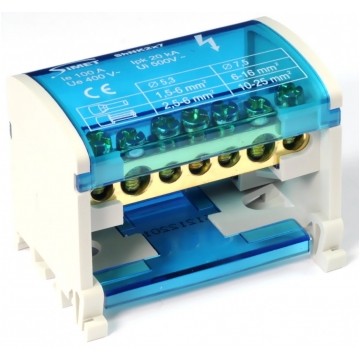 Blok rozdzielczy modułowy ShNK Listwa łączeniowa 2x7 125A na szynę DIN TH35 2x (2x 25mm2 + 5x 6mm2) SIMET