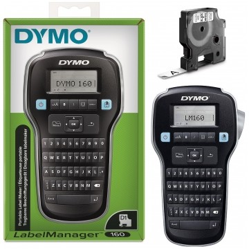 Drukarka etykiet DYMO LabelManager 160 dla biura, domu, instalatora (LM 160) [S0946320] + taśma DYMO D1 12mm [45013]