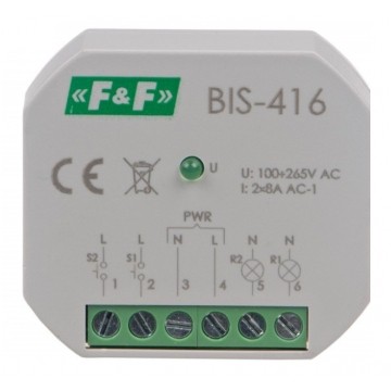 F&F Przekaźnik bistabilny modułowy BIS-416 230V 2x 8A na szynę TH35