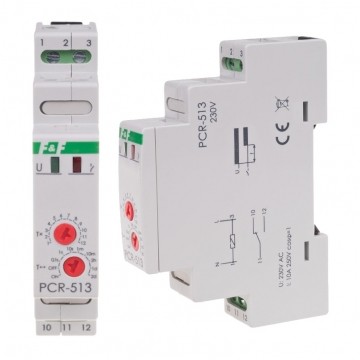 F&F Przekaźnik czasowy (0,1s - 576h) 230V 10A z opóźnionym zadziałaniem 1-modułowy PCR-513