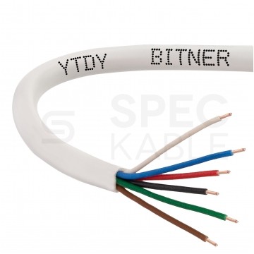 Kabel alarmowy YTDY 6x0,5mm biały 100V domofonowy drut Eco Bitner