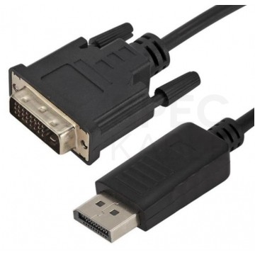 Kabel DisplayPort 1.2 / DVI-D Single Link FHD@60 (wtyk / wtyk) czarny 3m LANBERG