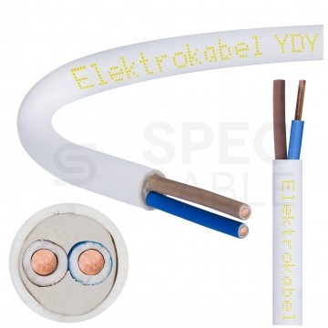 Kabel instalacyjny YDY 2x1,5mm2 biały 450/750V drut Elektrokabel