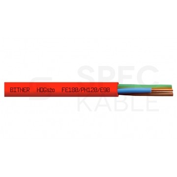 Kabel przeciwpożarowy silikonowy HDGs 5x1,5mm2 FE180 PH120 E90 czerwony 300/500V bezhalogenowy B2ca drut Bitner