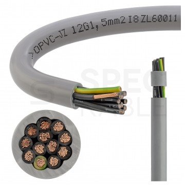 Kabel sterowniczy OPVC-JZ 12x1,5mm2 szary 300/500V numerowany olejoodporny linka TKD