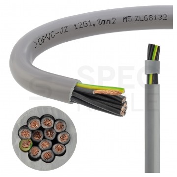 Kabel sterowniczy OPVC-JZ 12x1mm2 szary 300/500V numerowany olejoodporny linka TKD