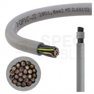 Kabel sterowniczy OPVC-JZ 20x1mm2 szary 300/500V numerowany olejoodporny linka TKD