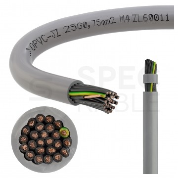 Kabel sterowniczy OPVC-JZ 25x0,75mm2 szary 300/500V numerowany olejoodporny linka TKD