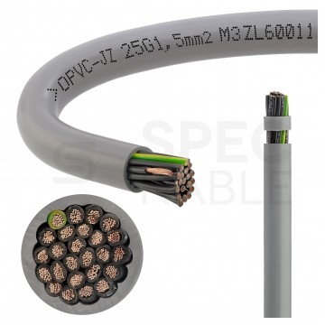 Kabel sterowniczy OPVC-JZ 25x1,5mm2 szary 300/500V numerowany olejoodporny linka TKD