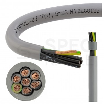 Kabel sterowniczy OPVC-JZ 7x1,5mm2 szary 300/500V numerowany olejoodporny linka TKD