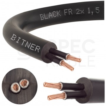 Kabel sterowniczy ziemny BiT 500 Black FR 2x1,5mm2 czarny 300/500V zasilający numerowany zewnętrzny linka Bitner