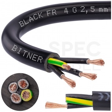 Kabel sterowniczy ziemny BiT 500 Black FR 4x2,5mm2 czarny 300/500V zasilający numerowany zewnętrzny linka Bitner