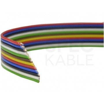 Kabel telekomunikacyjny wstążkowy TLWY 12x0,12mm2 kolorowy 150V montażowy linka Technokabel