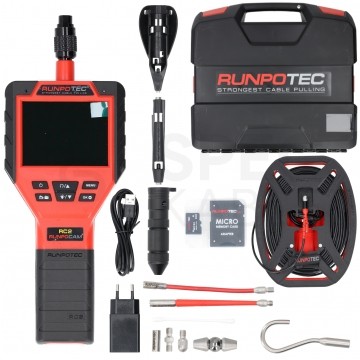 Kamera inspekcyjna endoskopowa wielofunkcyjna 30m w zestawie z akcesoriami i walizką RUNPOCAM RC2 RUNPOTEC