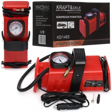 Kompresor samochodowy Pompka elektryczna Sprężarka 12V/230V 200PSI (7bar) Kraft&Dele