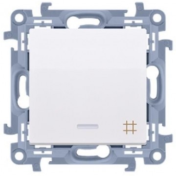 Łącznik krzyżowy pojedynczy SIMON 10 biały 10AX z podświetleniem LED Kontakt Simon CW7L.01/11