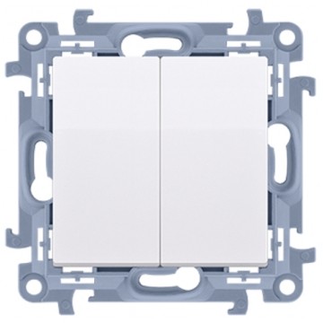 Łącznik schodowy podwójny SIMON 10 biały 10AX bez piktogramu Kontakt Simon CW6/2.01/X/11