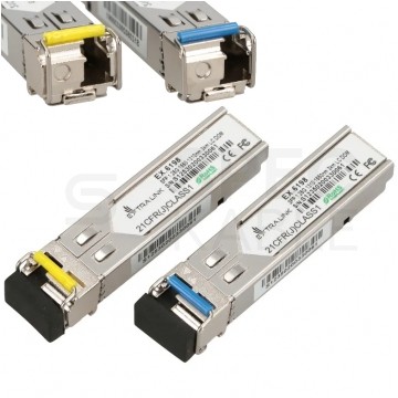 Moduł SFP (mini-GBIC) jednomodowy SM LC simplex TX=1310nm 3km 1Gbit/s Extralink [komplet = 2szt.]