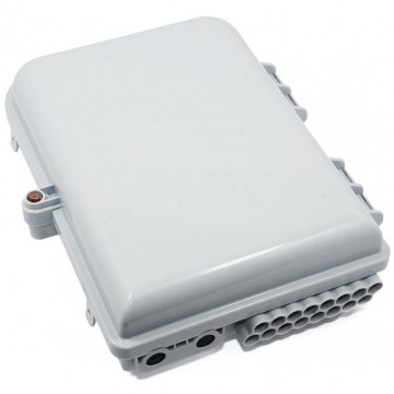 Mufa przełącznica światłowodowa FO na 16 adapterów SC simplex 2:16 ( 2 wejścia, 16 wyjść ) z miejscem na kasetę ze spliterem szara GFP-16D-C IP65 TELCOLINE