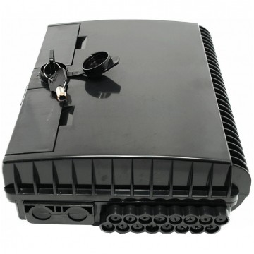 Mufa przełącznica światłowodowa FO na 16 adapterów SC simplex 2:16 ( 2 wejścia, 16 wyjść ) z miejscem na zapas włókien czarny IP65 GFP-16G-BL TELCOLINE