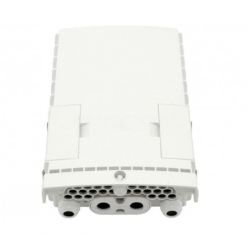 Mufa przełącznica światłowodowa FO na 24 adapterów SC simplex 4:24 ( 4 wejścia, 24 wyjść ) z tackami ( 24 spawów ) + dławiki biały IP65 GFP-24S-WH TELCOLINE