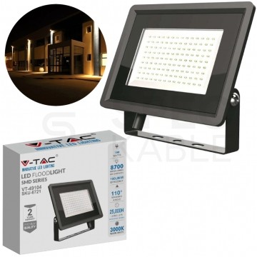 Naświetlacz, projektor LED SMD 100W 8700lm 6500K IP65 czarny barwa CW biała zimna V-TAC VT-49104