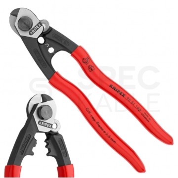 Nożyce do cięcia drutów i lin stalowych (do 5mm) powlekane 190mm KNIPEX 95 61 190