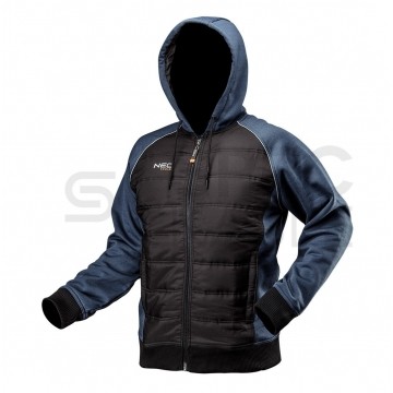 OUTLET Bluza dziana ocieplana z kapturem robocza, wzmacniana tkaniną SOFTSHELL rozmiar S/48 NEO 81-556-S