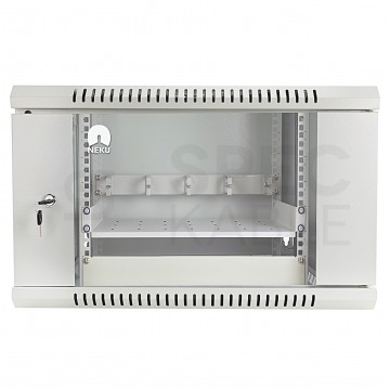 OUTLET Szafa wisząca RACK 19" 6U 450mm drzwi szklane szara NEKU TS BOX