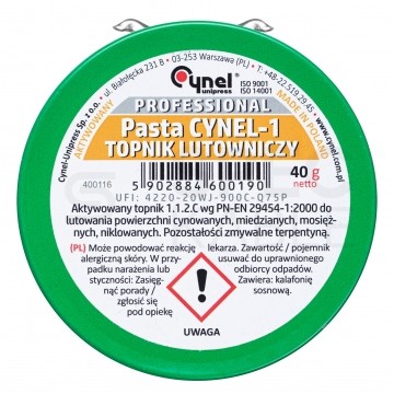 Pasta lutownicza CYNEL-1 40g Cynel-Unipress