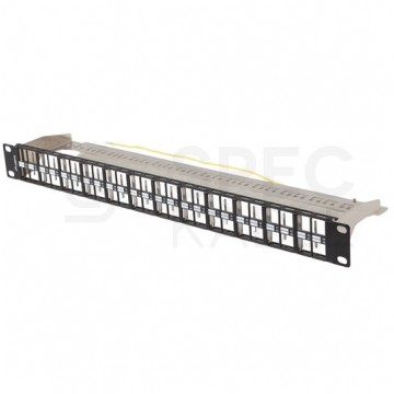 Patch panel pusty RACK 19" 1U na 48 moduły keystone czarny FTP LANBERG