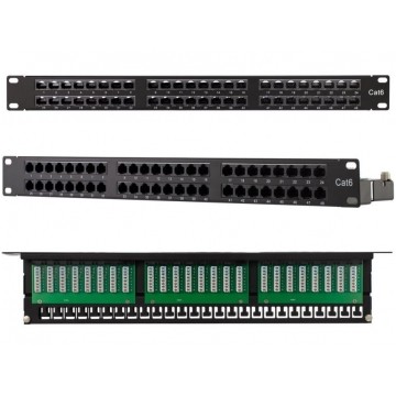 Patch panel RACK 19" kat.6 48p UTP z półką 1U ATEL