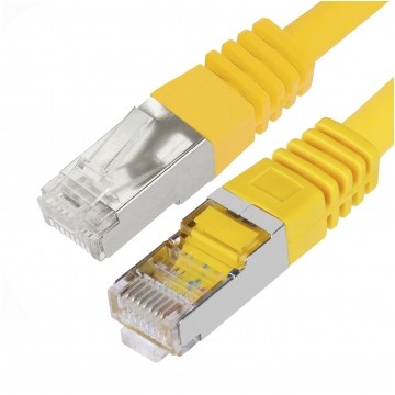 Patchcord FTP kat.5e kabel sieciowy LAN 2x RJ45 linka żółty 2m