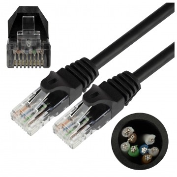 Patchcord UTP kat.5e kabel sieciowy LAN 2x RJ45 linka czarny 7m NEKU