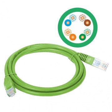 Patchcord UTP kat.5e kabel sieciowy LAN 2x RJ45 linka zielony 3m Alantec
