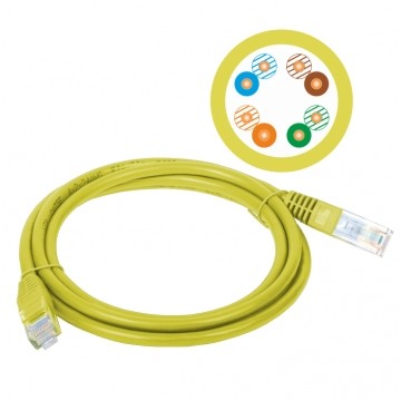 Patchcord UTP kat.5e kabel sieciowy LAN 2x RJ45 linka żółty 1m Alantec