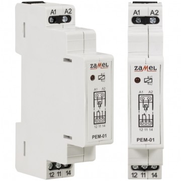 Przekaźnik elektromagnetyczny modułowy PEM-01 230V 16A na szynę DIN TH35 ZAMEL