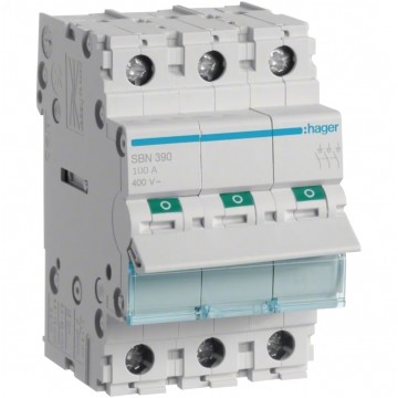 Rozłącznik izolacyjny 100A 3-biegunowy 3P (400V AC) 3-modułowy HAGER