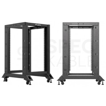 Szafa stojąca OPEN RACK 19" 18U 600x800mm do serwerów i magazynów energii otwarta czarna LANBERG