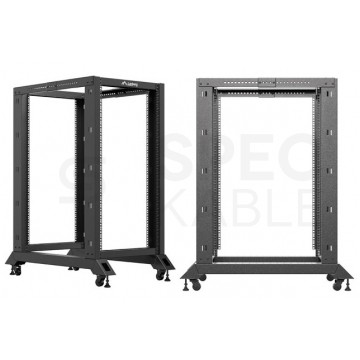 Szafa stojąca OPEN RACK 19" 22U 600x1000mm do serwerów i magazynów energii otwarta czarna LANBERG