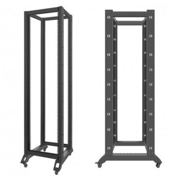 Szafa stojąca OPEN RACK 19" 42U 600x1000mm do serwerów i magazynów energii otwarta czarna LANBERG