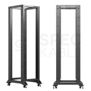 Szafa stojąca OPEN RACK 19" 42U 600x800mm do serwerów i magazynów energii otwarta czarna LANBERG